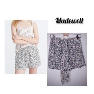 Madewell drawstring drapey pull on shorts blossoming Vines size XS floral
